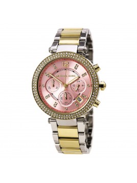 Parker Chronograph Pink Dial Two-tone Ladies Watch MK6140