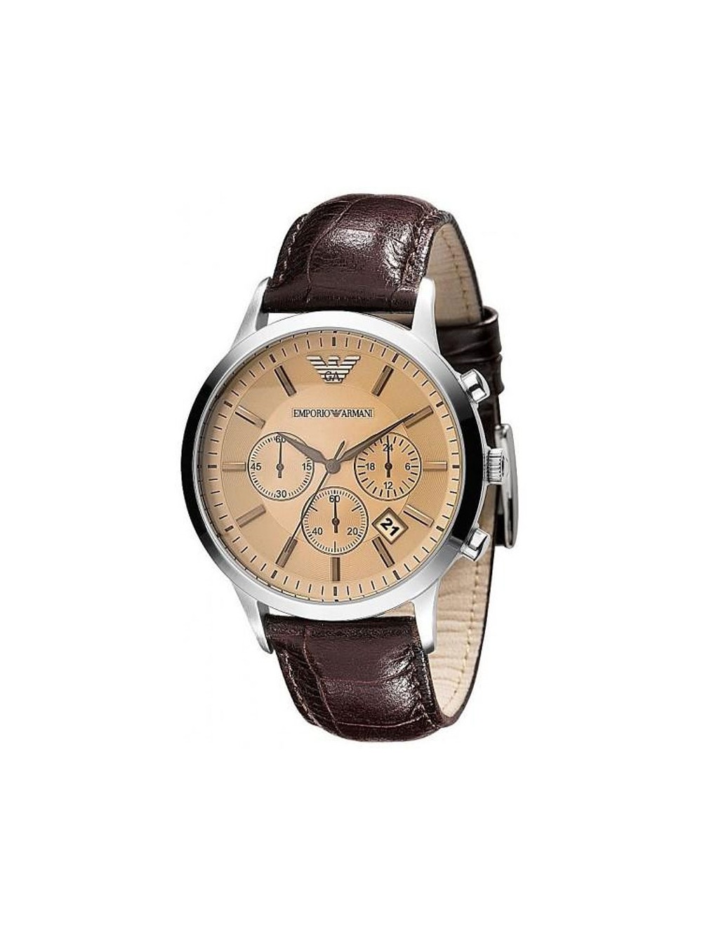 Chronograph Brown Leather Men's Watch 