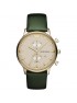 Emporio Armani Chronograph Green Leather Strap Mens Watch AR1722
