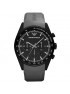 Emporio Armani Men's Sportivo Chronograph Grey Rubber Quartz Watch with Black Dial AR5978