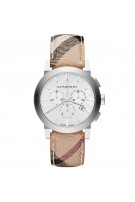 Burberry Watch, Men's Swiss Chronograph Haymarket Check Fabric Strap 42mm BU9360