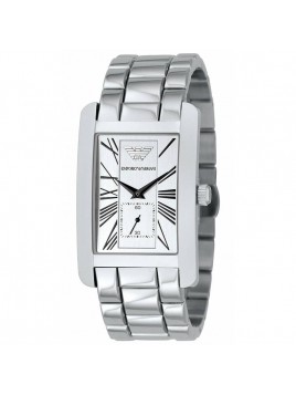 Emporio Armani Gents Stainless Steel Bracelet Watch with Silver Dial AR0145
