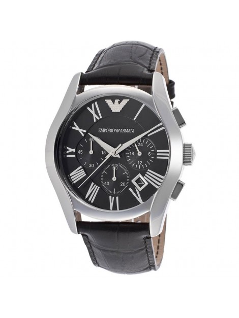 Emporio Armani 42mm Stainless Steel Case Black Leather Chronograph Men's Watch AR1633