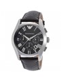 Emporio Armani 42mm Stainless Steel Case Black Leather Chronograph Men's Watch AR1633