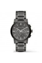 Burberry Men's Chronograph Large Check Gray Ion Plated Stainless Steel Watch BU9354