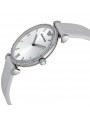 Emporio Armani Retro Silver Dial White Leather Strap Ladies Stone Watch AR1680