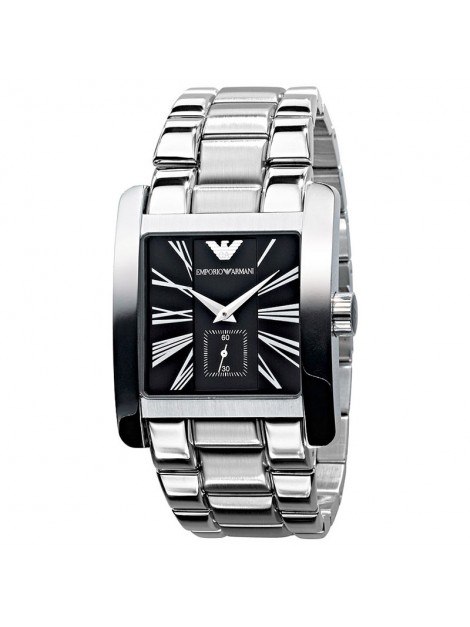 Emporio Armani Gents Stainless Steel Bracelet Watch with Black Dial AR0181