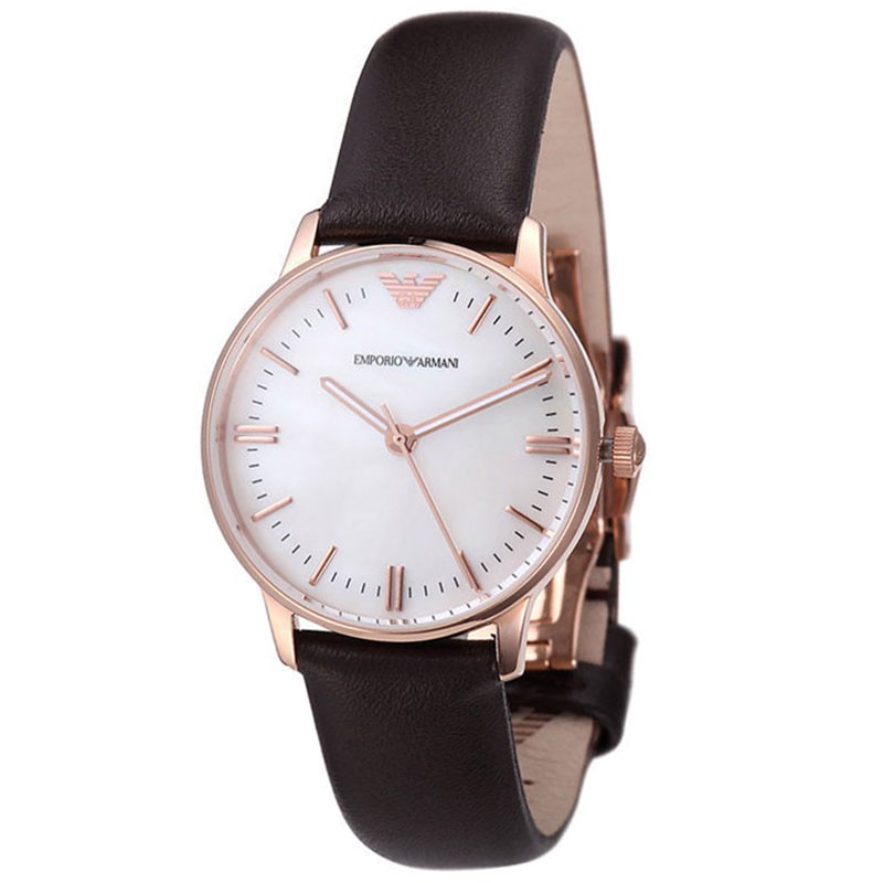 Rose Gold Leather Ladies Watch AR1601